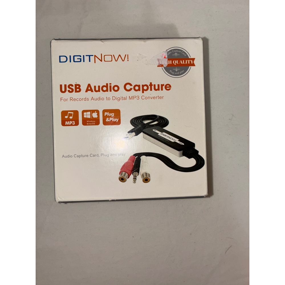 DigitNow USB Audio Capture Card Analog to Digital MP3 Converter Windows Mac